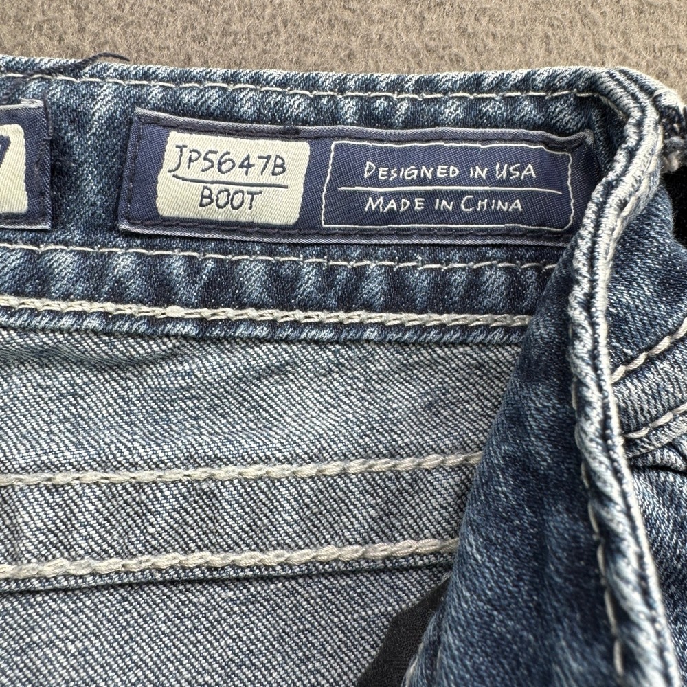 Miss Me Bootcut Jeans Women Size 27 Blue JP5647B Fleur De Lis Embellished Y2K - Picture 8 of 12